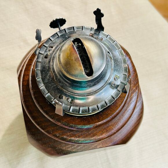 Vintage Lamplight Farms Wood Base Lamp with Metal Canister for Fluid 13” Tall - Picture 6 of 9